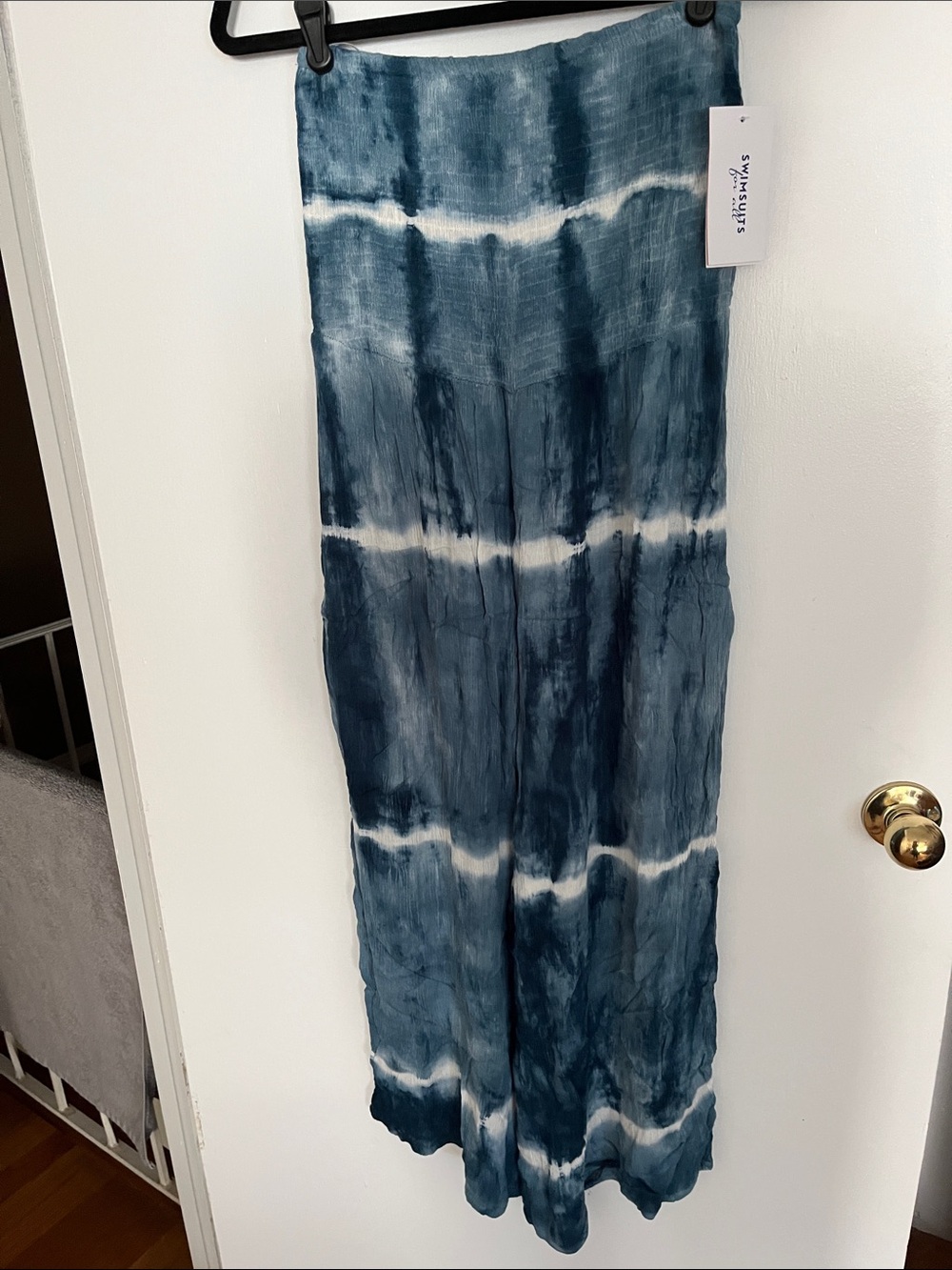 Blue Tie-Dye Bathing-suit Coverup